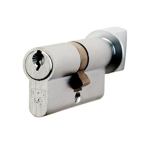 Eurospec M5 5 Pin Standard Cylinder Satin Chrome Key & Turn