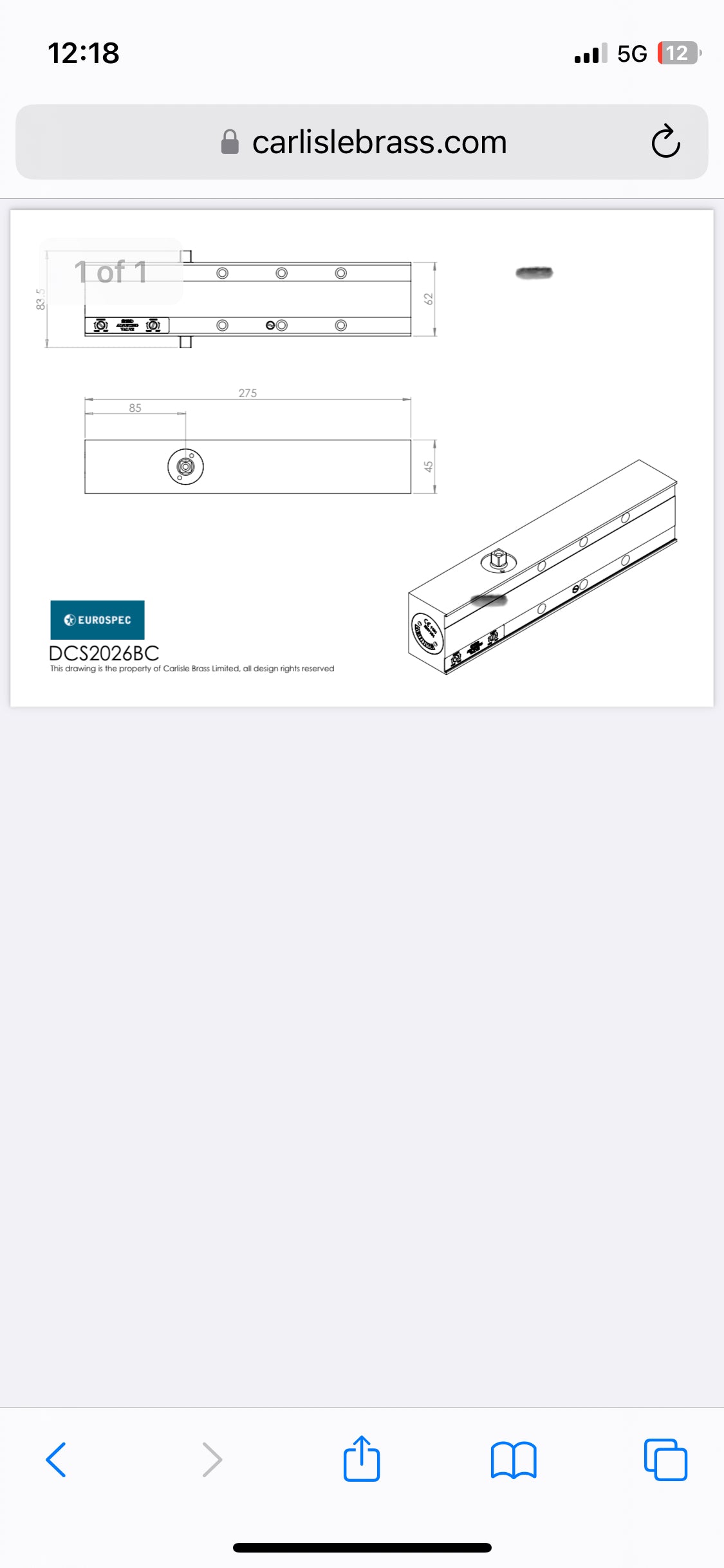 Eurospec DCS2026 Size 2-6 Door Closer CE FD30/60 Silver