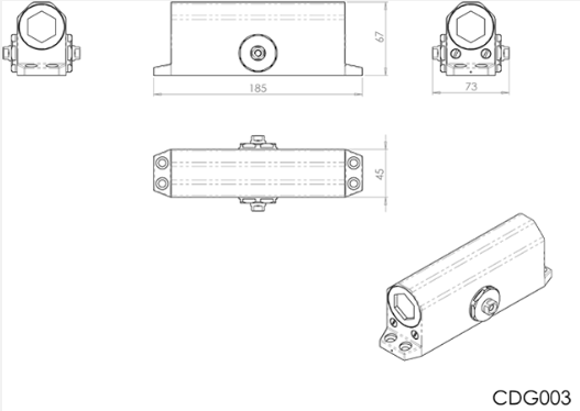 Eurospec DCF2003 Fixed Size 3 Door Closer CE FD30/60 Silver