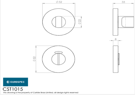 Eurospec Steelworx CST1015 Toilet turn & Release Grade 304 Satin Stainless Steel