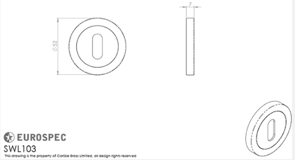 Eurospec Steelworx SWL103 Keyhole Escutcheon Grade 304 Stainless Steel Pair