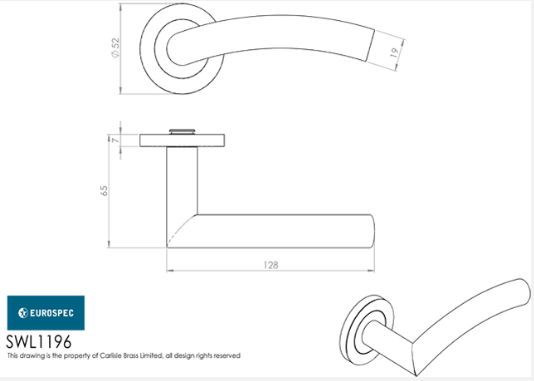 Eurospec SWL Dresda Grade 304 Stainless Steel Lever On Rose