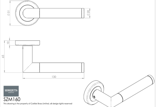 Carlisle Serozetta SZM160 Trend Lever On Rose Dual Finish CP/SN