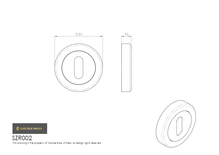 Carlisle Serozetta SZR002 Keyhole Escutcheon Pair