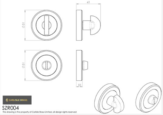 Carlisle Serozetta SZR004 Toilet Turn & Coin Release