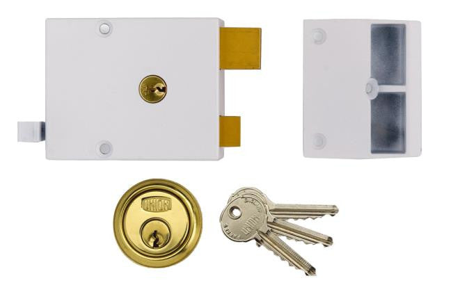 Union 1332 Rim Security Drawback Nightlatch 60mm Deadlock And Latch 