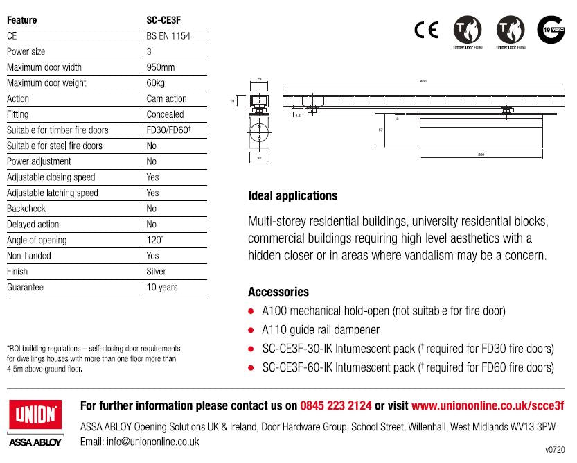 Union SC-CE3F Over Head Door Closer