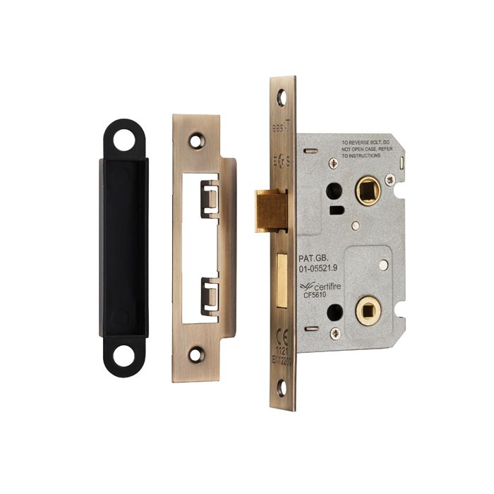 Eurospec BAE5025 Easi T Bathroom Lock 64mm Square Forend CE Certified - Finishes Range