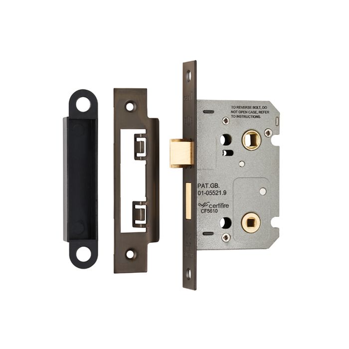 Eurospec BAE5025 Easi T Bathroom Lock 64mm Square Forend CE Certified - Finishes Range