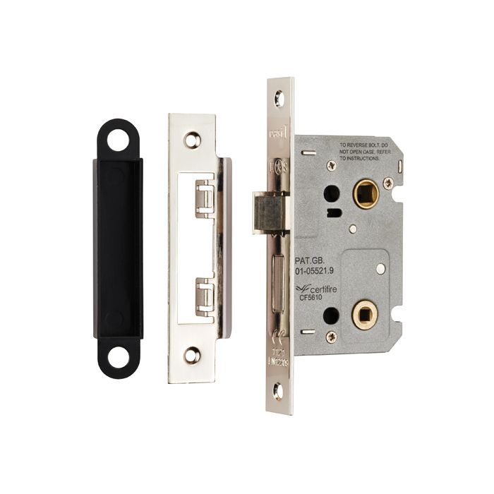 Eurospec BAE5025 Easi T Bathroom Lock 64mm Square Forend CE Certified - Finishes Range