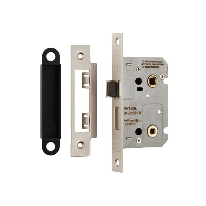 Eurospec BAE5025 Easi T Bathroom Lock 64mm Square Forend CE Certified - Finishes Range